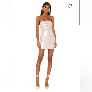 Superdown Strapless White Mini Dress
